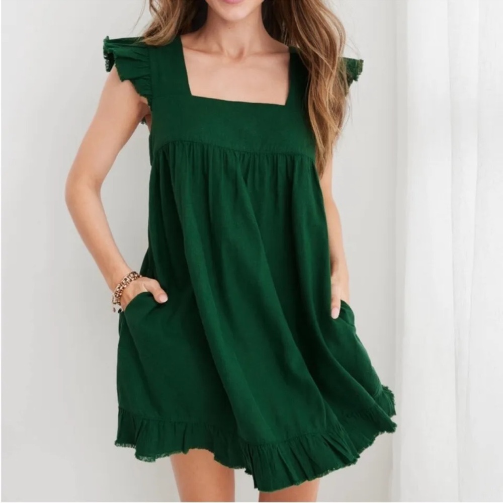 Aerie Green Baby Doll Dress